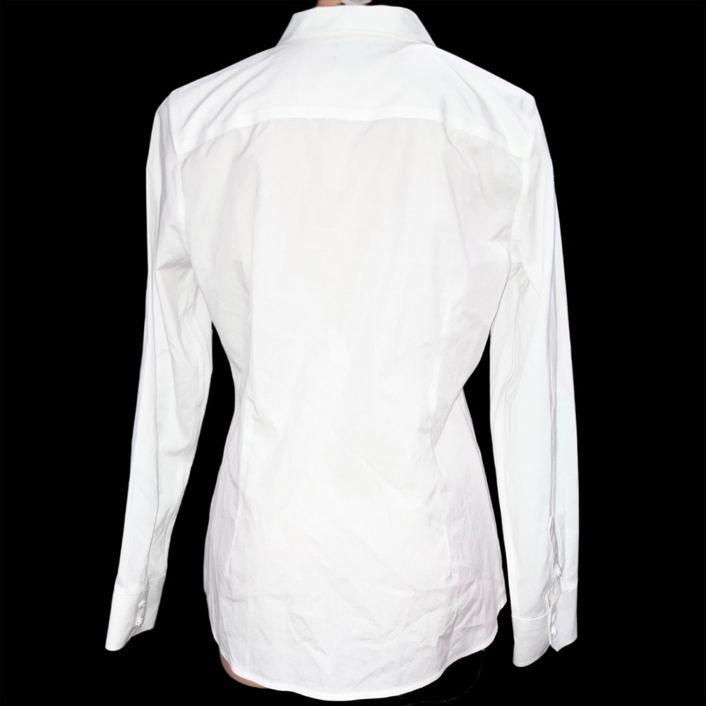 Talbots White Button Down Blouse Long Sleeve Coas… - image 3